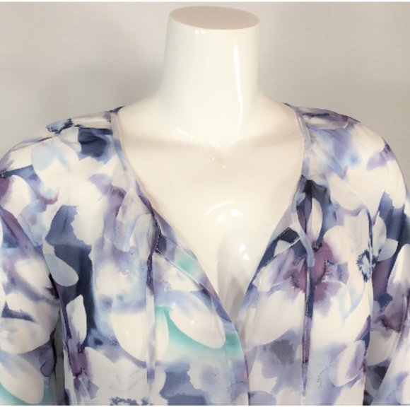 George Sheer Print Blouse  (like new) - Picture 1 of 6